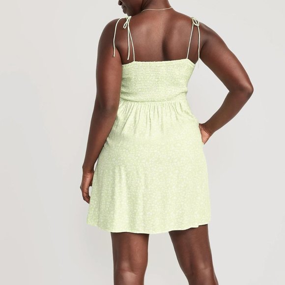 NWT Old Navy Fit & Flare Tie-Strap Floral Mini Dress for Women - Picture 5 of 7